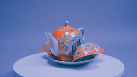Чайный набор кесе с национальным орнаментом