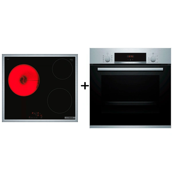 Встраиваемый комплект Bosch Встраиваемый духовой шкаф+Стеклокерамическая варочная поверхность Bosch/ HBF534ES0Q (тип HI3B30)+PKM645BB2E (HT6ET60 )