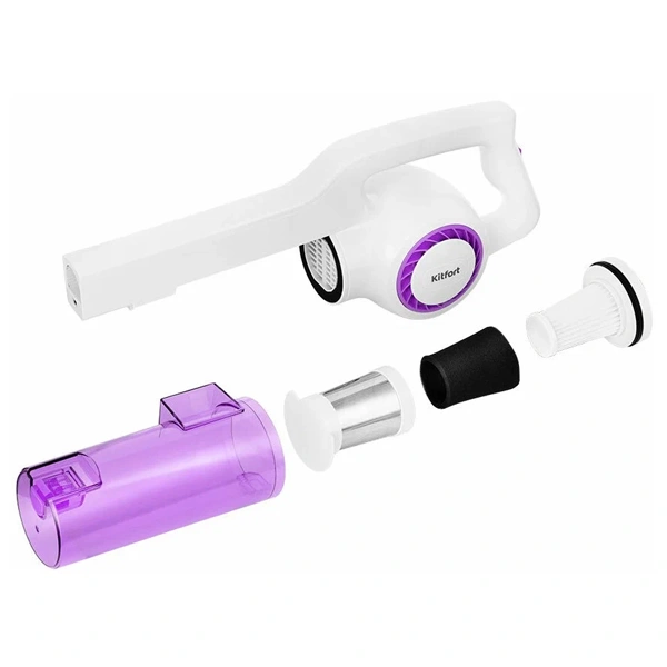 Проводной вертикальный пылесос Kitfort КТ-5105-1 бело-фиолетовый КТ-5105-1 бело-фиолетовый - фото 2