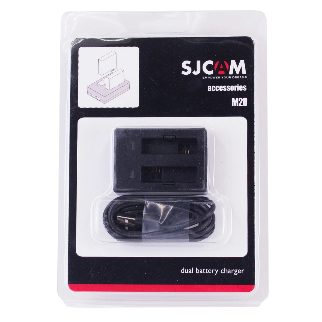 Зарядное устройство SJCAM SJ301 для 2-х аккумуляторов M20  - фото 3