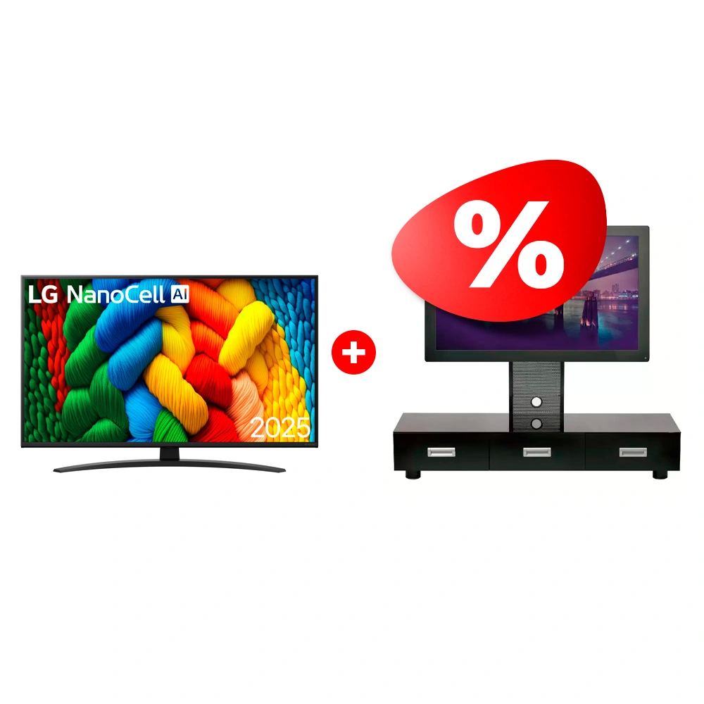 Комплект ТВ тумба Mart Универсал 65″ + LED телевизор LG 55NANO81A6A 