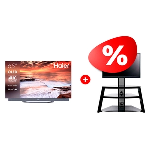Комплект ТВ тумба Mart Кристалл К 65″ + OLED телевизор Haier 65 OLED S9 Ultra 