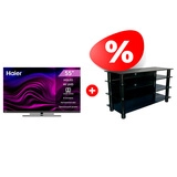 Комплект ТВ тумба Стеклокомплекс ТV-SR 920/4 + LED телевизор Haier 55 Smart TV AX Pro 