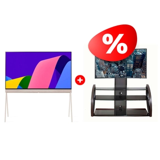 Комплект ТВ тумба Mart Каскад 65″ + OLED телевизор LG Lifestyle Pose 55LX1Q6LA 