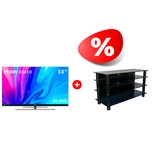 Комплект ТВ тумба Стеклокомплекс ТV-SR 920/4 + HQLED телевизор Haier 65 S7