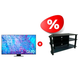 Комплект ТВ тумба Стеклокомплекс ТV-SR 921/3 + QLED телевизор Samsung QE65Q80DAUXCE