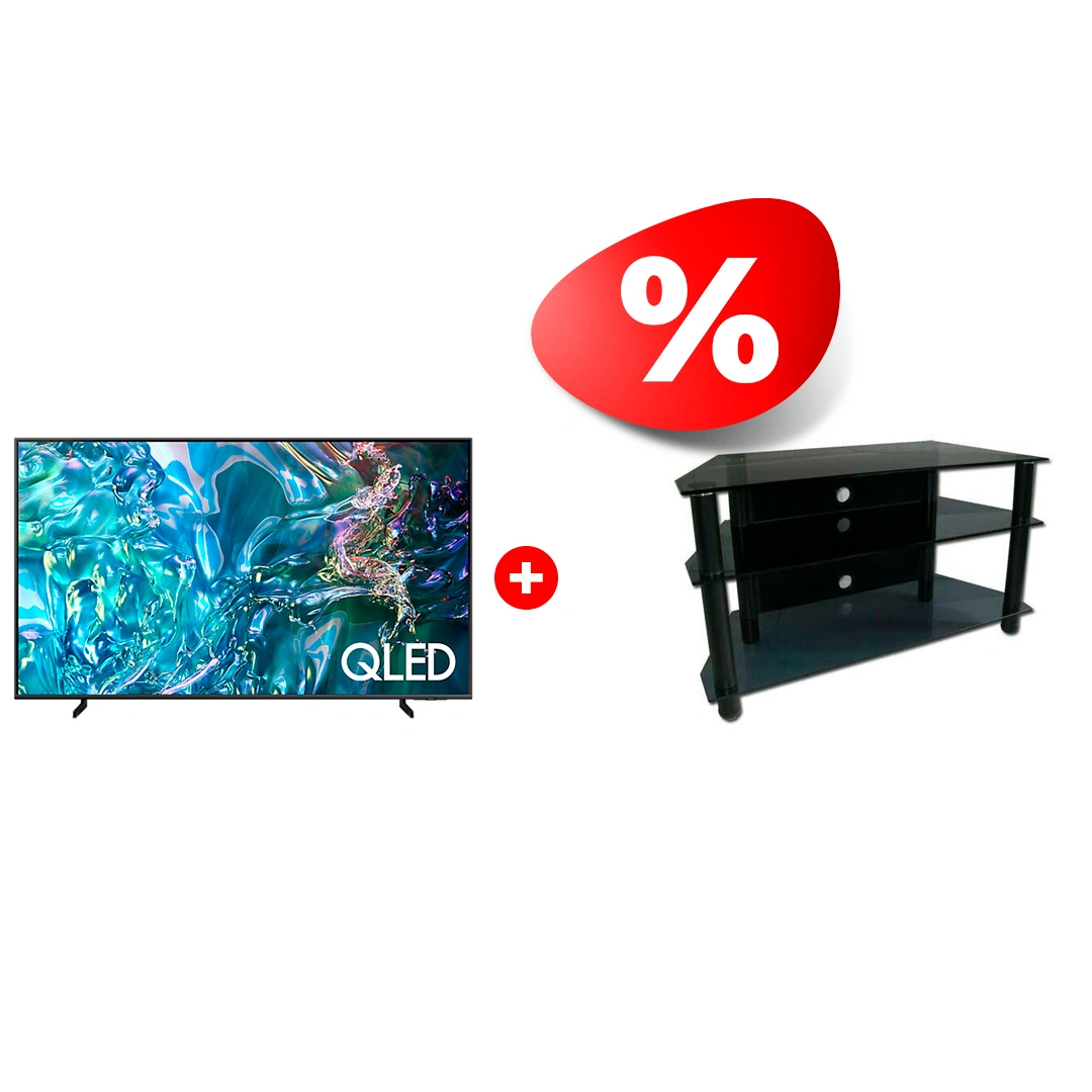 Комплект ТВ тумба Стеклокомплекс ТV-SR 921/3 + QLED телевизор Samsung QE55Q60DAUXCE