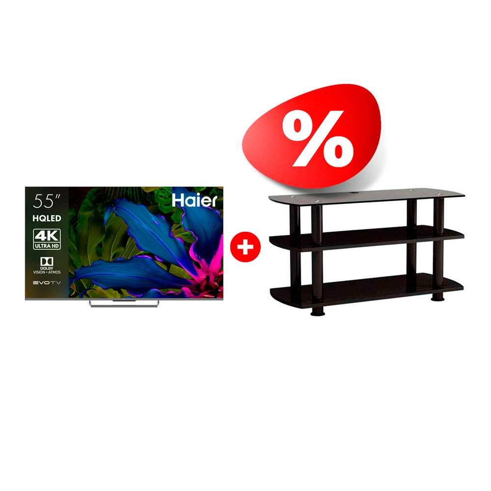 Жиынтық Elenberg сөресі T3005 + Haier QLED теледидары 55 S6 