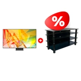 Комплект ТВ тумба Стеклокомплекс ТV-SR 920/4 + QLED телевизор Samsung QE55Q90TAUXCE 