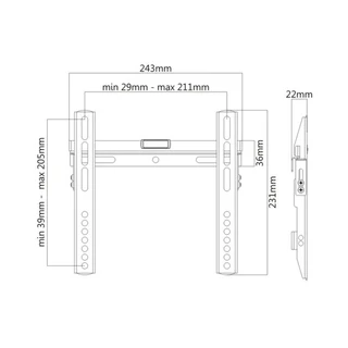 Кронштейн Brateck LP43-22 для ТВ и мониторов, 23"-42" LP43-22
