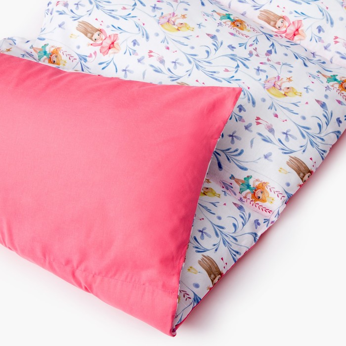 Матрасик с подушками «Милые принцессы» двусторонний 70×190 см, бязь/спанбонд 