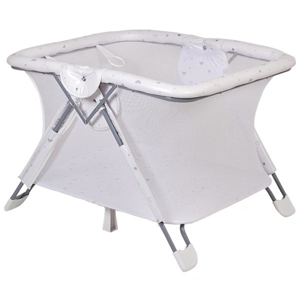 Манеж Polini kids Comfort French Teddy Белый/серый