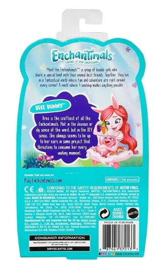 Кукла Mattel Enchantimals Кроля Бри с питомцем зайчиком Твист FXM73 