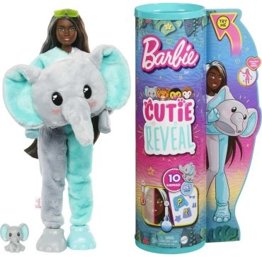 Кукла-модель Barbie Cutie Reveal Jungle Elephant 05773579, 30 см 
