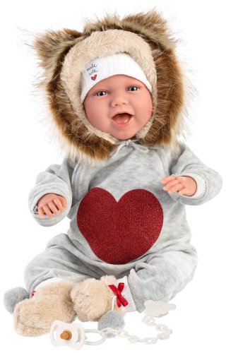 Пупс LLORENS Пупс в комбенизончике с сердечком 74046, 42 см  Пупс LLORENS Пупс в комбенизончике с сердечком 74046, 42 см