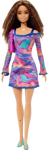 Кукла-модель Barbie Fashionistas. Барби в платье с мраморным принтом HJT030, 29 см 