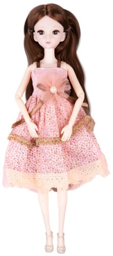 Кукла-модель Sariel Кукла брюнетка в винтажном платье 7762-D, 29 см 