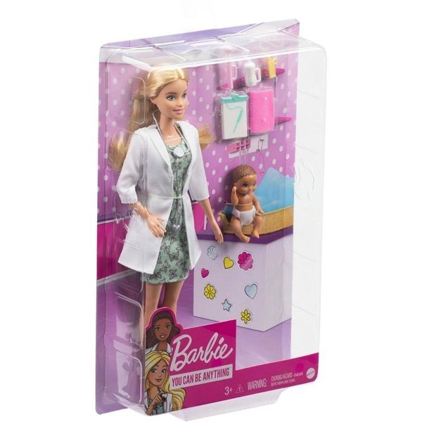 Кукла  Mattel Barbie  педиатр с малышом-пациентом 