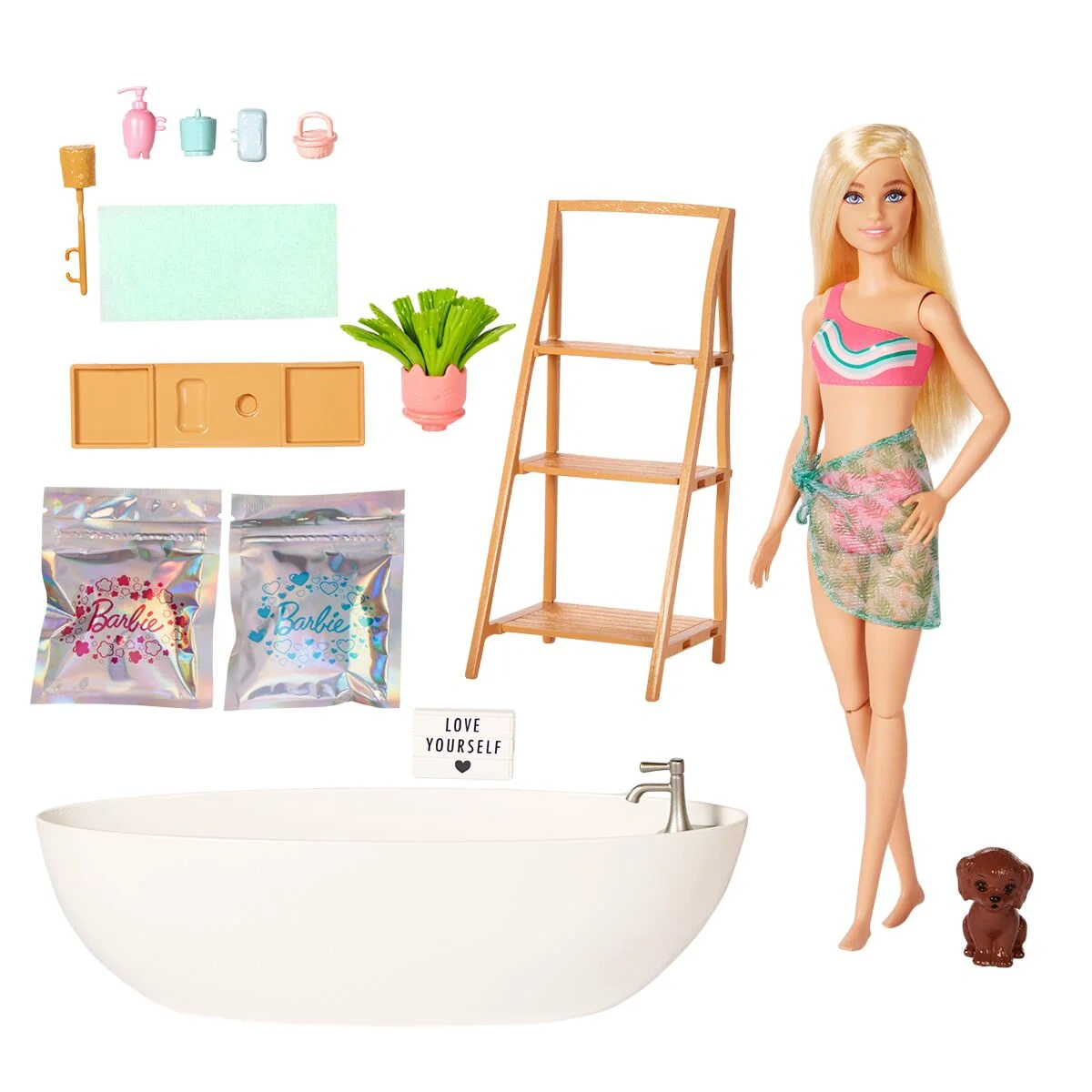 Игровой набор Barbie Self-Care Блондинка с ванной HKT920  - фото 4
