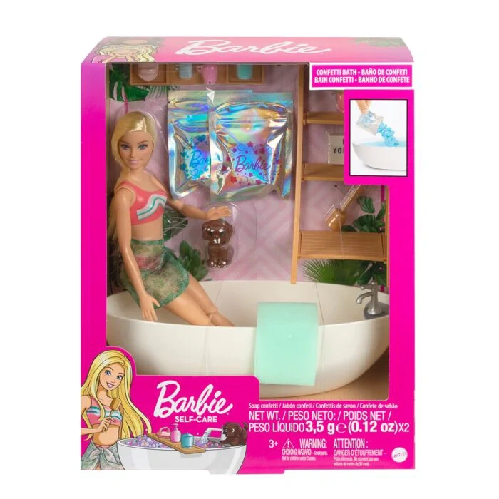 Игровой набор Barbie Self-Care Блондинка с ванной HKT920 
