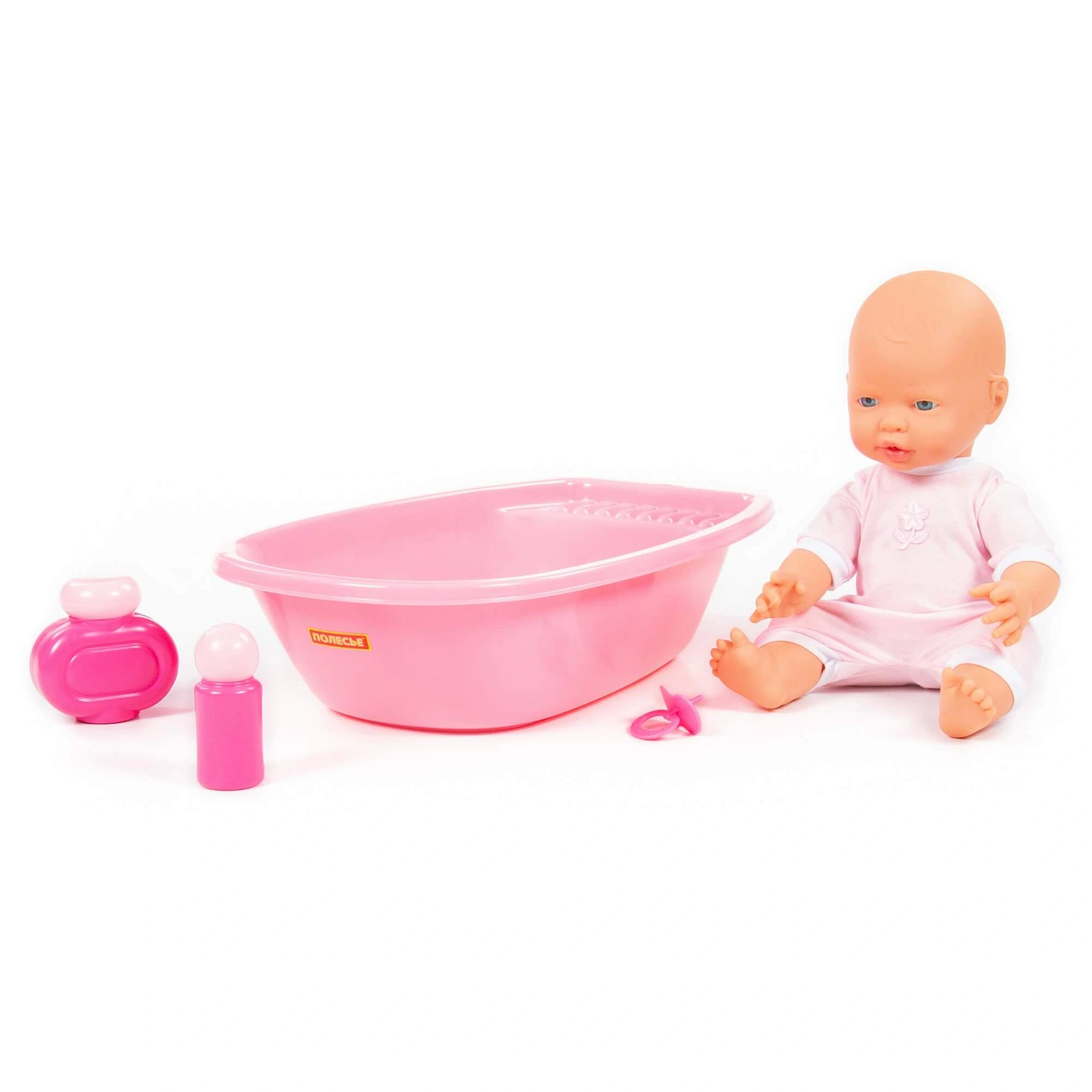 Пупс Полесье Весёлый с соской и набором для купания 86778 35см 