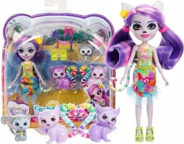 Кукла коллекционная Enchantimals Семья Лемуров HRX86, 16 см, мультиколор 