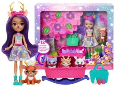 Кукла-модель Enchantimals Данесса Оленья и ее маленькие друзья HLK84, 18 см аксессуары в комплекте 