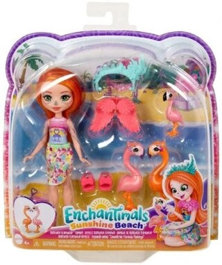 Кукла-модель Enchantimals Семья Фламинго HRX85, 16 см, мультиколор 