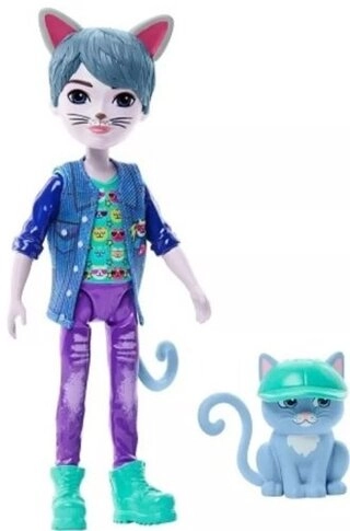 Кукла коллекционная Enchantimals кот мальчик HNT59, 21 см 