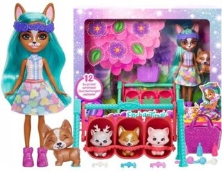 Кукла-модель Enchantimals Маленькие друзья Корги Криции HLK86, 16 см 