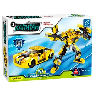Игровой конструктор Keyixing 25511 КАПИТАН (244 детали в наборе) Капитан. Роботы. Гоночный автомобиль (25511) / 244 детали