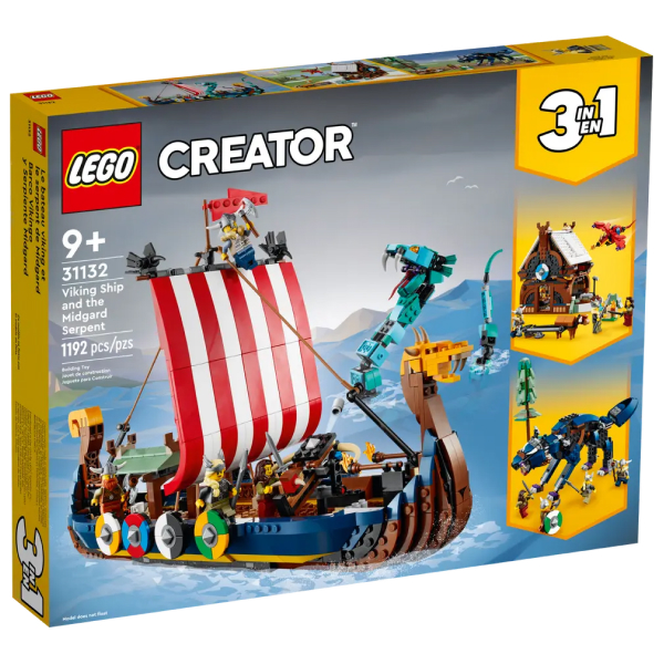 Конструктор LEGO Creator Корабль викингов и Мидгардский змей (31132) / 1191 деталь
