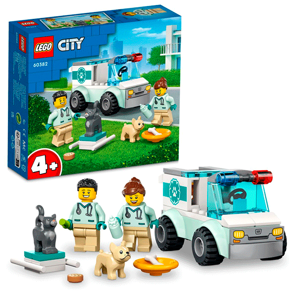 Конструктор LEGO Город Автомобиль для спасения животных (60382) / 58 деталей