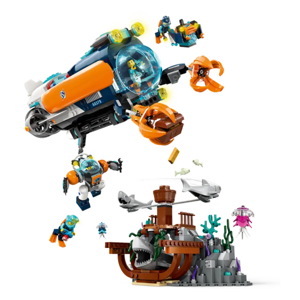Конструктор LEGO City Глубоководная исследовательская подводная лодка (60379) / 841 деталь - фото 3