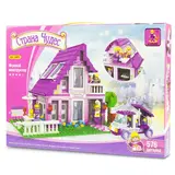 Игровой конструктор Keyixing 24801 МИР ЧУДЕС (576 деталей в наборе) Розовый домик (24801) / 576 деталей - фото 3