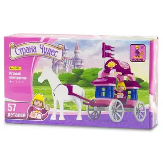 Игровой конструктор Keyixing 24201 МИР ЧУДЕС (59 деталей в наборе) Сказочная карета (24201) / 57 деталей