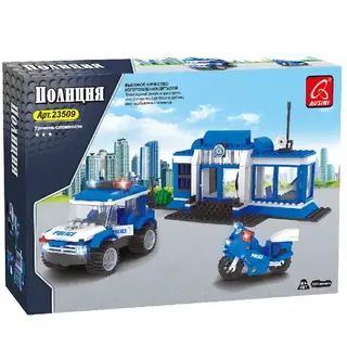 Игровой конструктор Keyixing 23509 ПОЛИЦИЯ (231 деталь в наборе) Полицейский участок (23509) / 223 детали