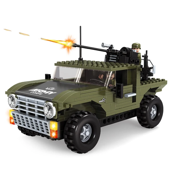 Игровой конструктор Keyixing 22508 АРМИЯ (303 детали в наборе) Армейский Джип (22508) / 299 деталей - фото 3