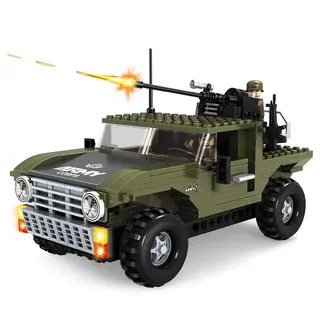 Игровой конструктор Keyixing 22508 АРМИЯ (303 детали в наборе) Армейский Джип (22508) / 299 деталей - фото 3