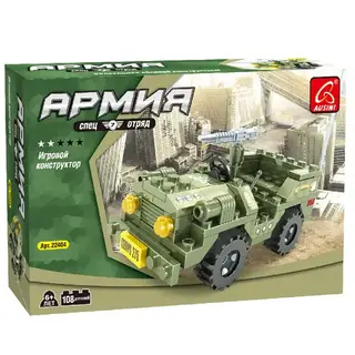 Игровой конструктор Keyixing 22404 АРМИЯ (108 деталей в наборе) Военный внедорожник (22404) / 108 деталей
