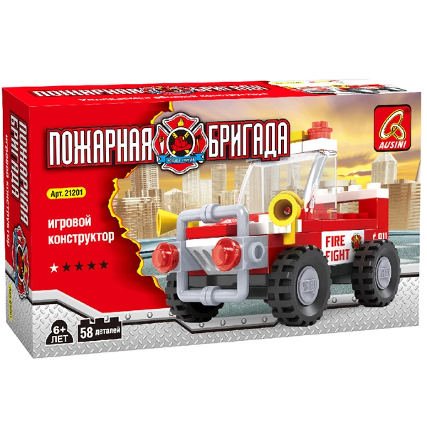 Игровой конструктор Keyixing 21201 ПОЖАРНАЯ БРИГАДА (58 деталей в наборе) Пожарная бригада (21201) - фото 2