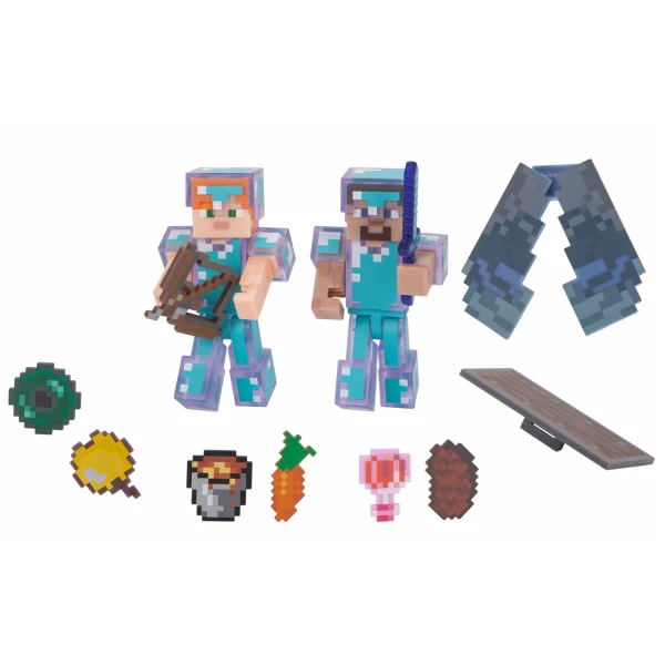 Фигурка Minecraft Hardcore Survival with Steve & Alex 8 см