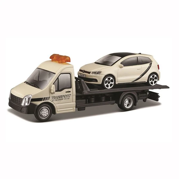 Машинка Bburago 1:43 Car Hauler + Volkswagen Polo GTI