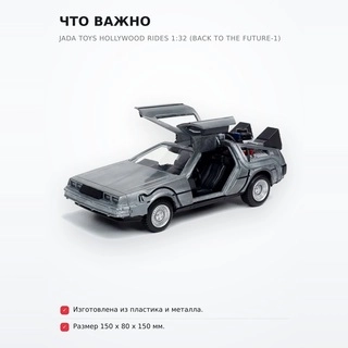 Jada Toys машинасы Hollywood Rides 1:32 (Back To The Future-1) - фото 6