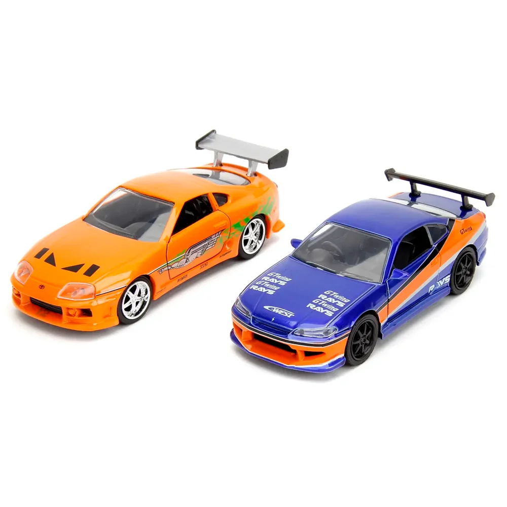 Jada Toys машинкалары Форсаж 1:32 FF Nissan Silvia & Toyota Supra-Orange 34254