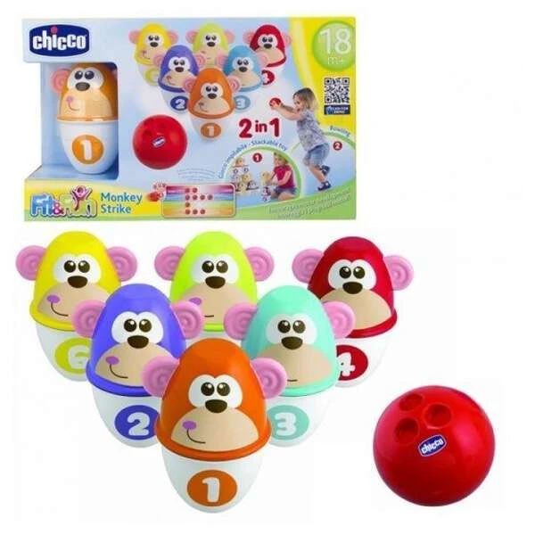 Боулинг Monkey Strike Chicco 2 в 1 "Fit&Fun", 18м+ - фото 3