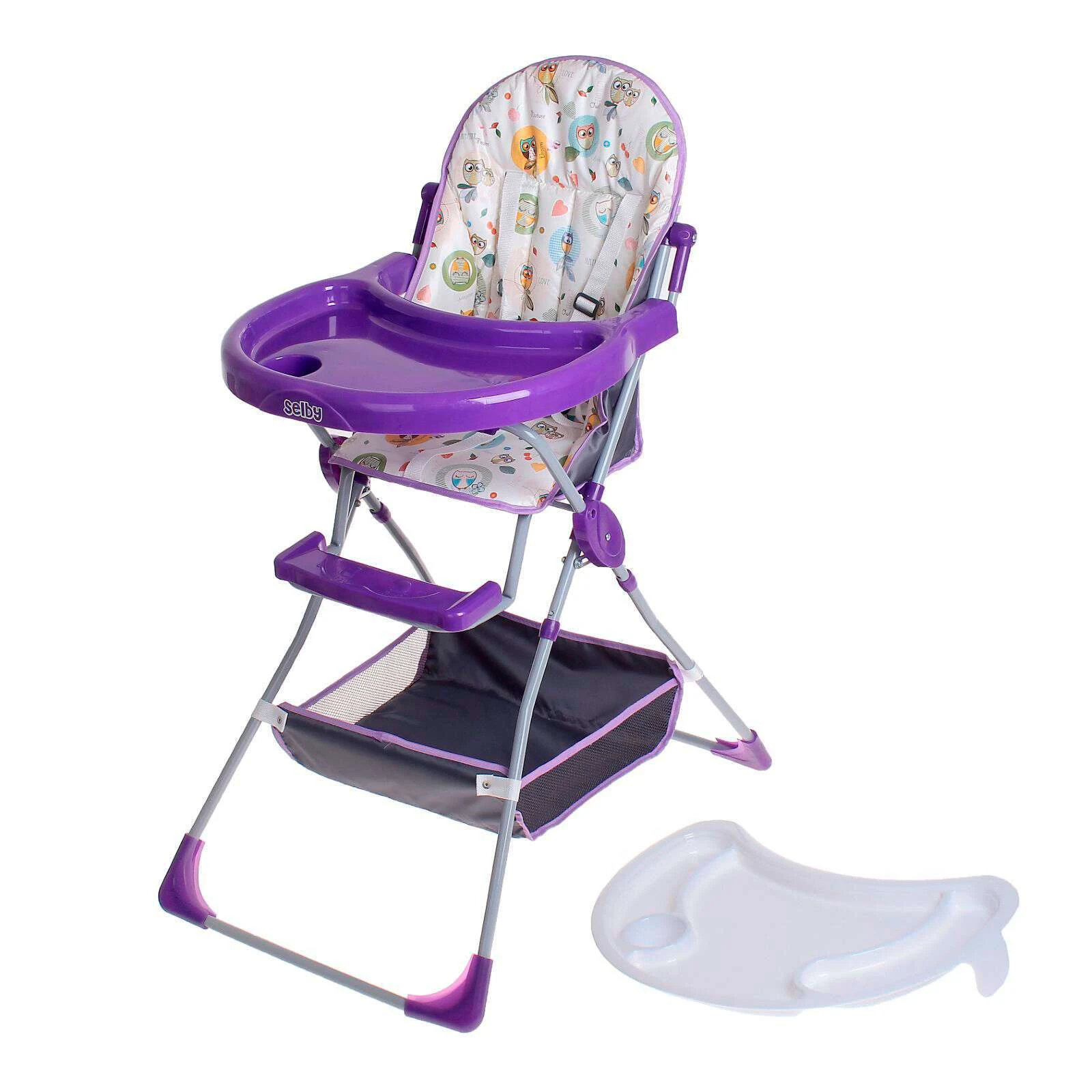 Стульчик для кормления Selby 252 Совы Фиолетовый - фото 2