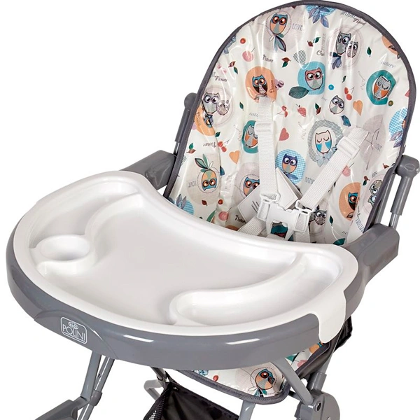 Стульчик для кормления Polini Kids 252 Совы Серый - фото 5