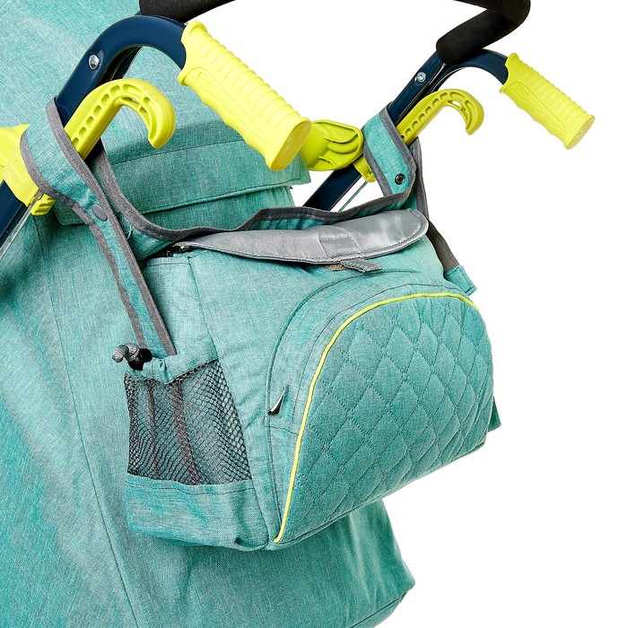 Санки-коляска «Ника Детям НД 7-7», дизайн в джинсовом стиле, цвет зелёный, с механизмом качания 