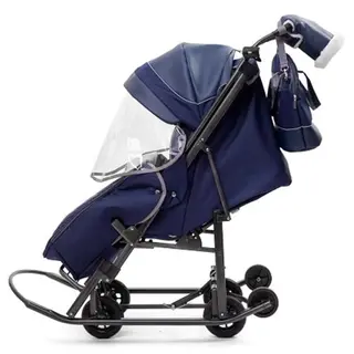 Коляска прогулочная в комплекте с полозьями Pikate Deluxe Sapphire Н410754 - фото 2